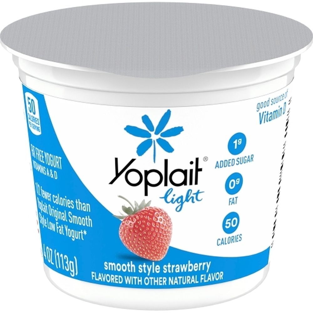 Yoplait Light Smooth Style Strawberry And Strawberry Banana Yogurt - Variety Pack, 4 Ounce -- 48 Per Case