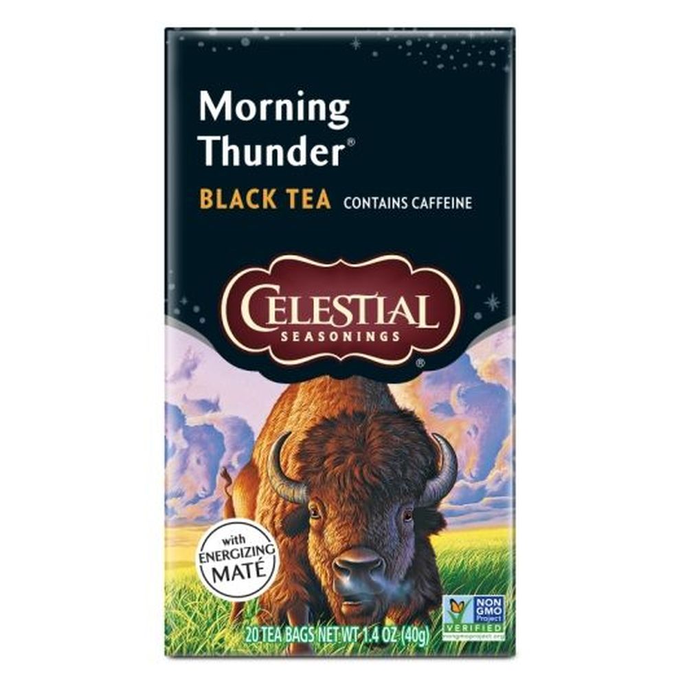 Celestial Seasonings Morning Thunder Black Tea, 20 Tea Bags -- 6 Per Case