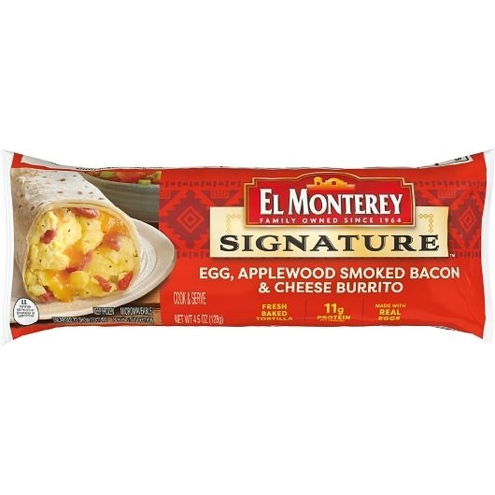 El Monterey Bacon, Egg, And Cheese Breakfast Burrito, 4.5 Ounce -- 24 Per Case