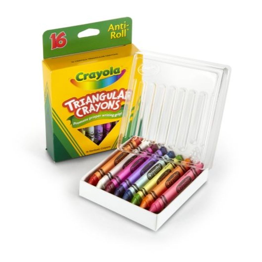Crayola Triangular Anti Roll Crayons, 16 Count -- 12 Per Case