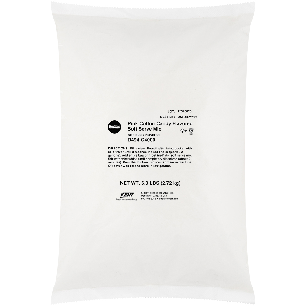 Frostline Pink Cotton Candy Flavored Soft Serve Mix, 6 Pound -- 1 Each