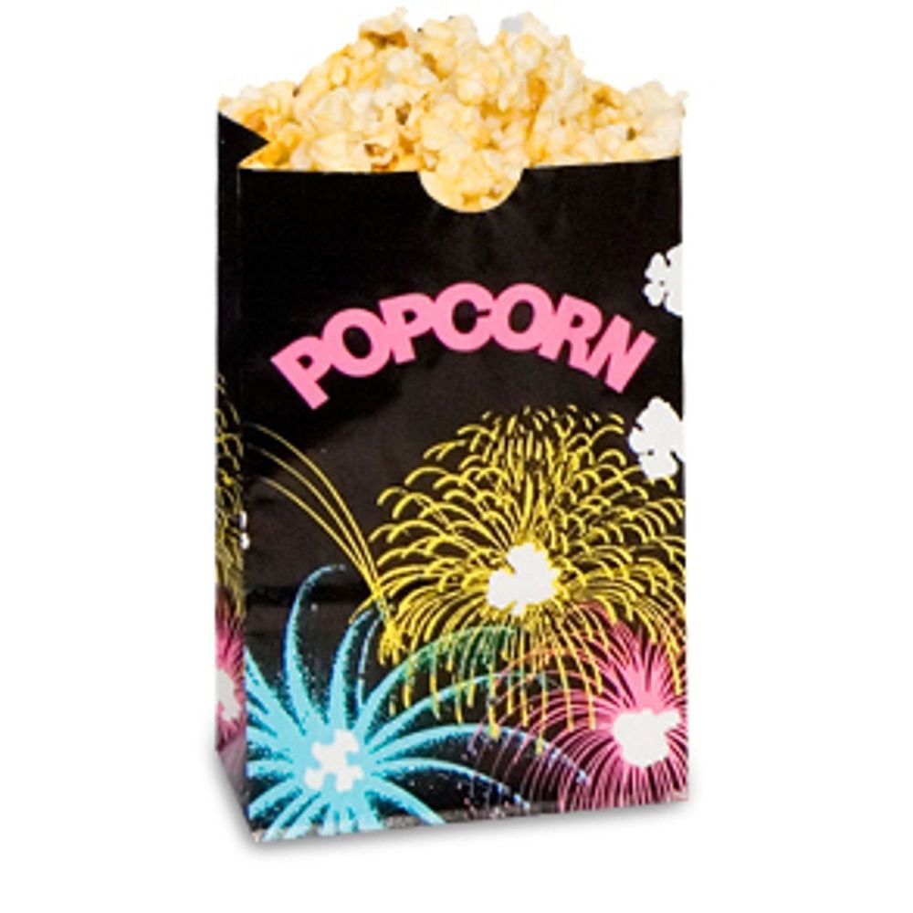 Bagcraft Black Funburst Design 170 Ounce Theater Popcorn Bag, 7.5 X 3.5 X 11.75 Inch -- 250 Per Case