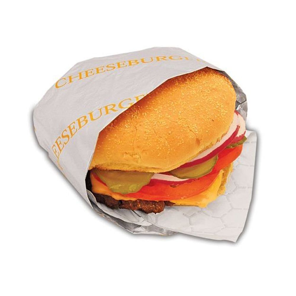 Cheeseburger Print Foil/Paper Honeycomb Insulated Wrap
