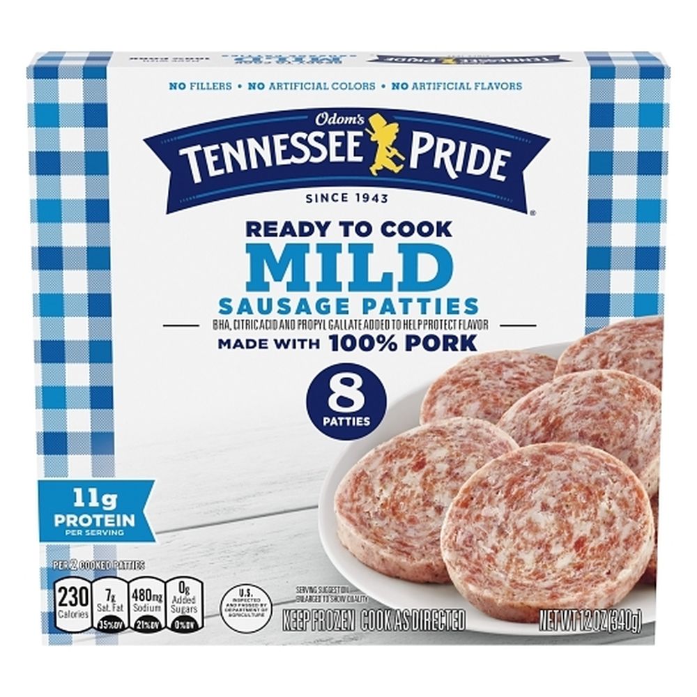 Odom's Tennessee Pride Mild Sausage Patties, 12 Ounce -- 12 Per Case