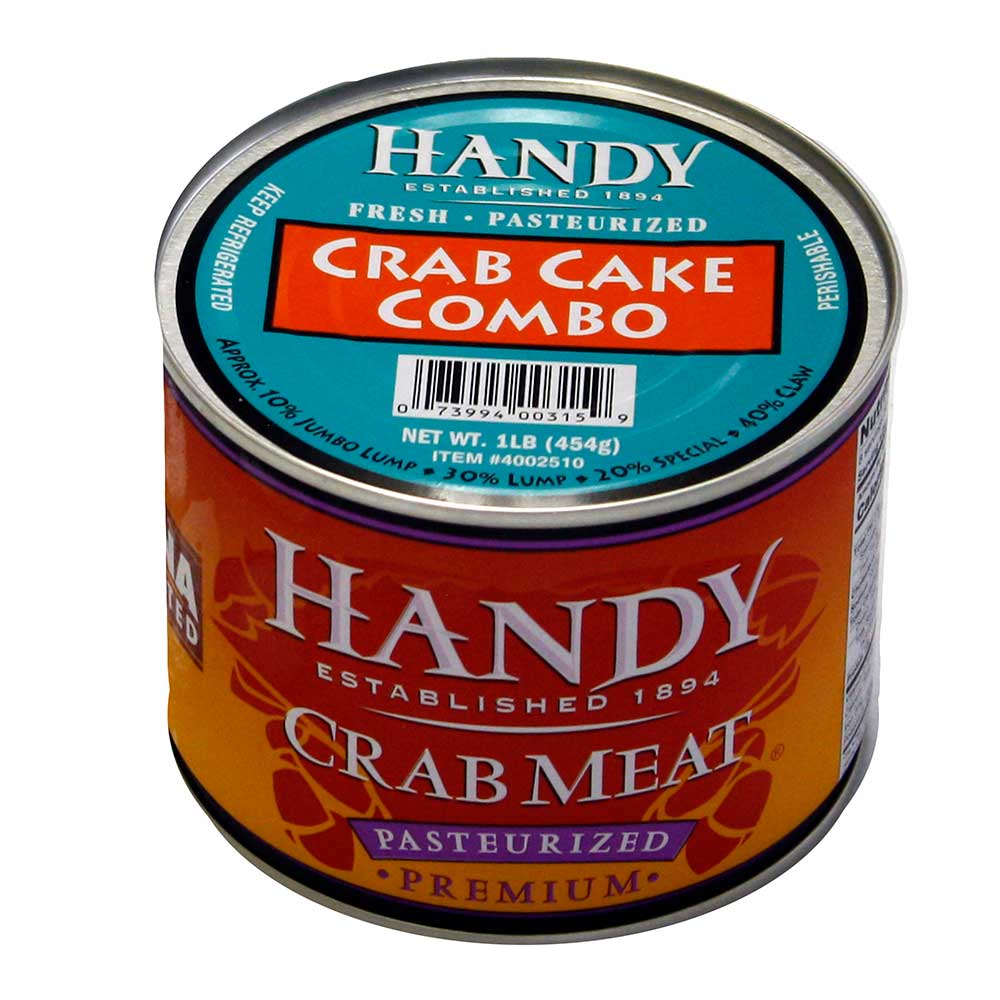 Handy Pelagicus Crab Cake Combo Pasteurized Crab Meat, 1 Pound -- 6 Per Case