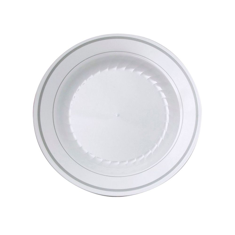 Wna Masterpiece White / Silver Number 6 Polystyrene Round Plate, 6 Inch -- 150 Per Case
