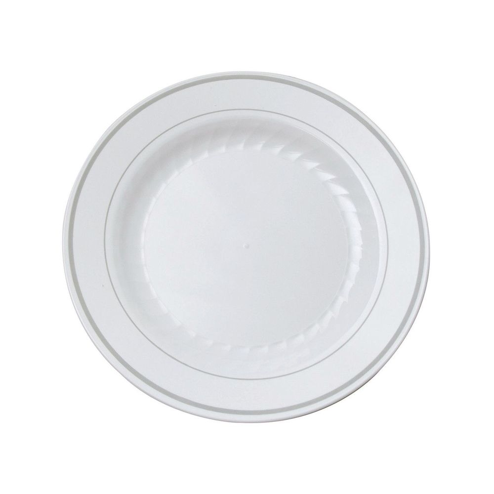 Wna Masterpiece White / Silver Number 6 Polystyrene Round Plate, 7.5 Inch -- 150 Per Case