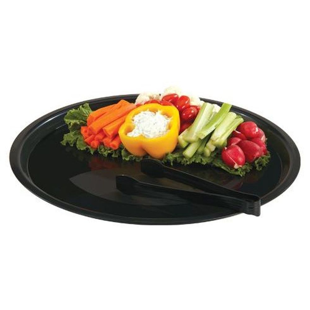Wna Ecosense Black Number 5 Polypropylene Round Serving Tray, 16 Inch -- 25 Per Case