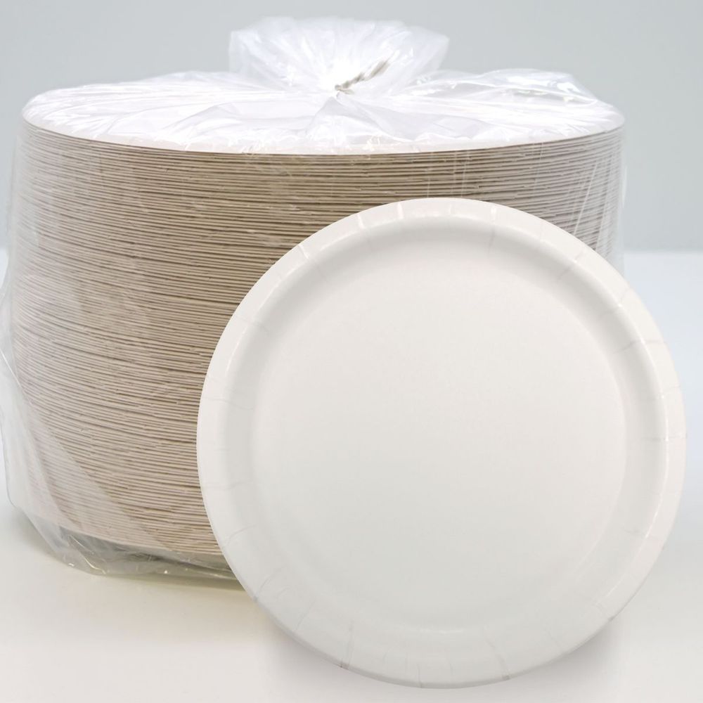 Aspen 24pt White Heavy Weight Premium Smooth Coated Paper Plate, 8.37 Inch -- 500 Per Case