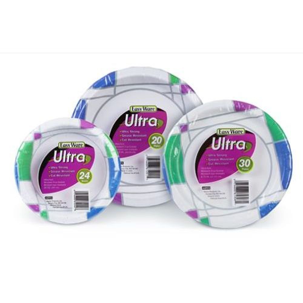 Aspen Ultra Clear Poly Green Vine Print Medium Weight Paper Plate, 8 3/8 Inch -- 500 Per Case