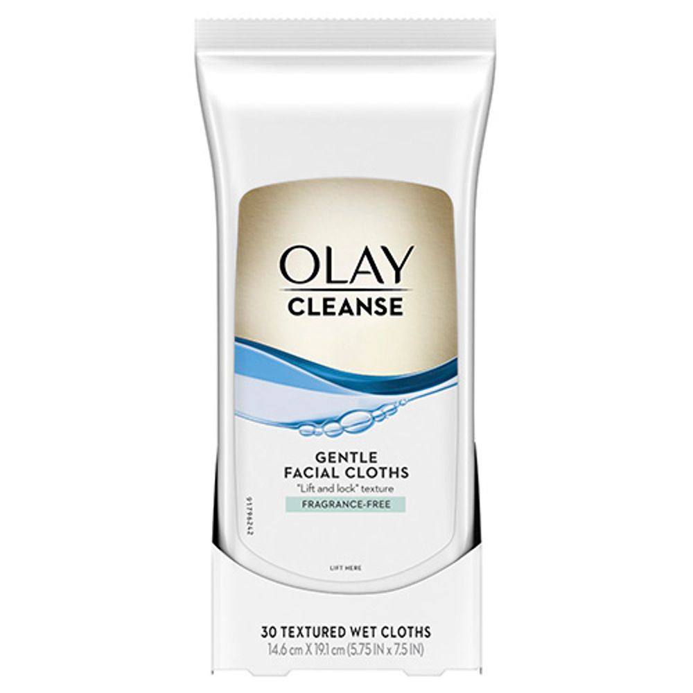 Olay Fragrance Free Wet Facial Cleansing Cloth, 30 Count -- 12 Per Case