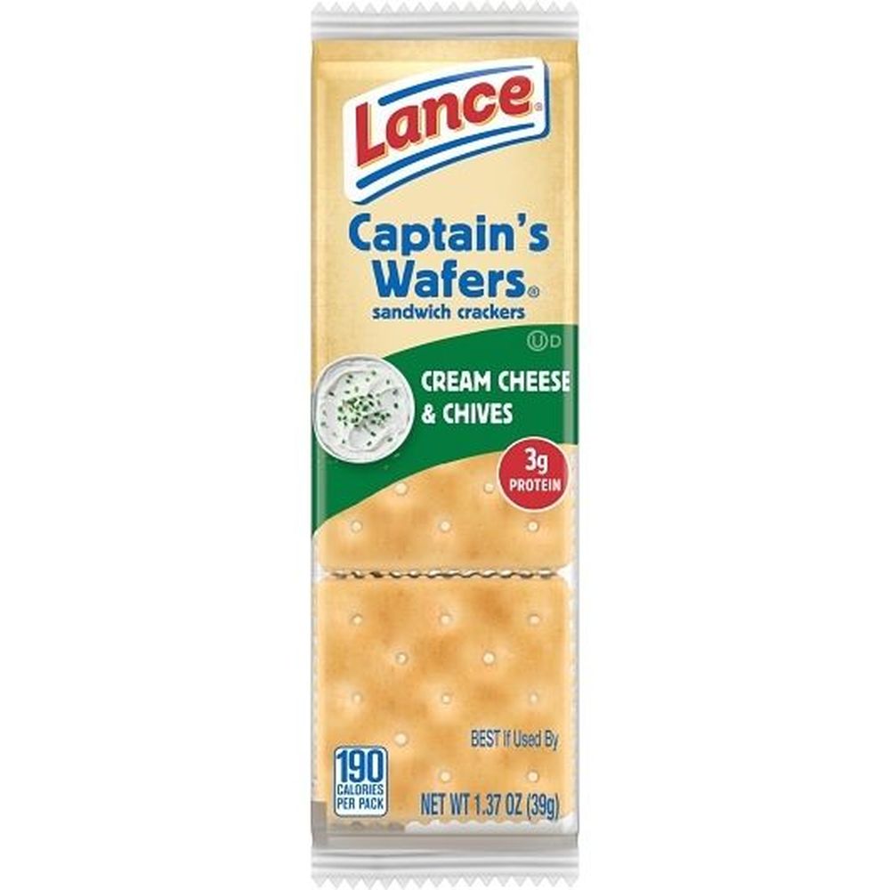 Lance Captain's Wafers Cream Cheese And Chives Sandwich Crackers, 1.37 Ounce -- 120 Per Case