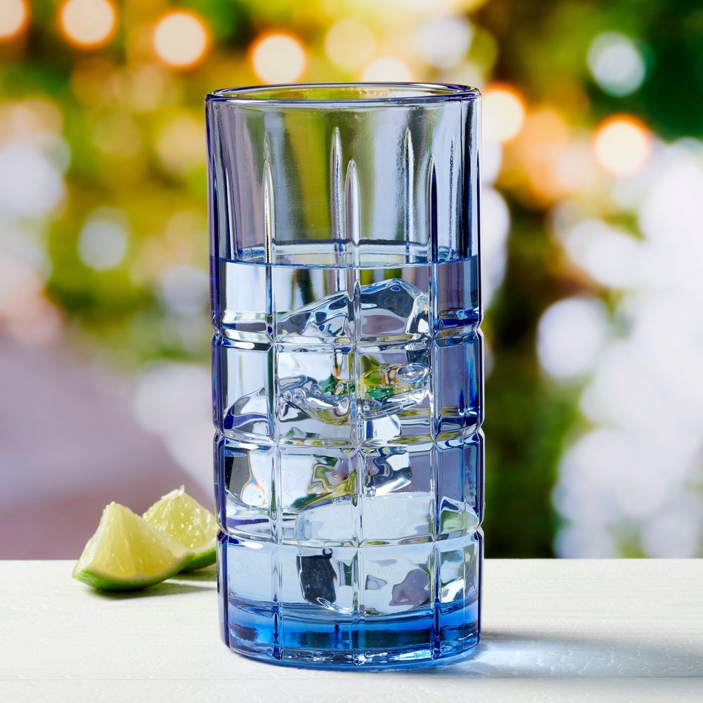 Manchester Coastal Blue Cooler Glass, 16 Ounce -- 12 Per Case