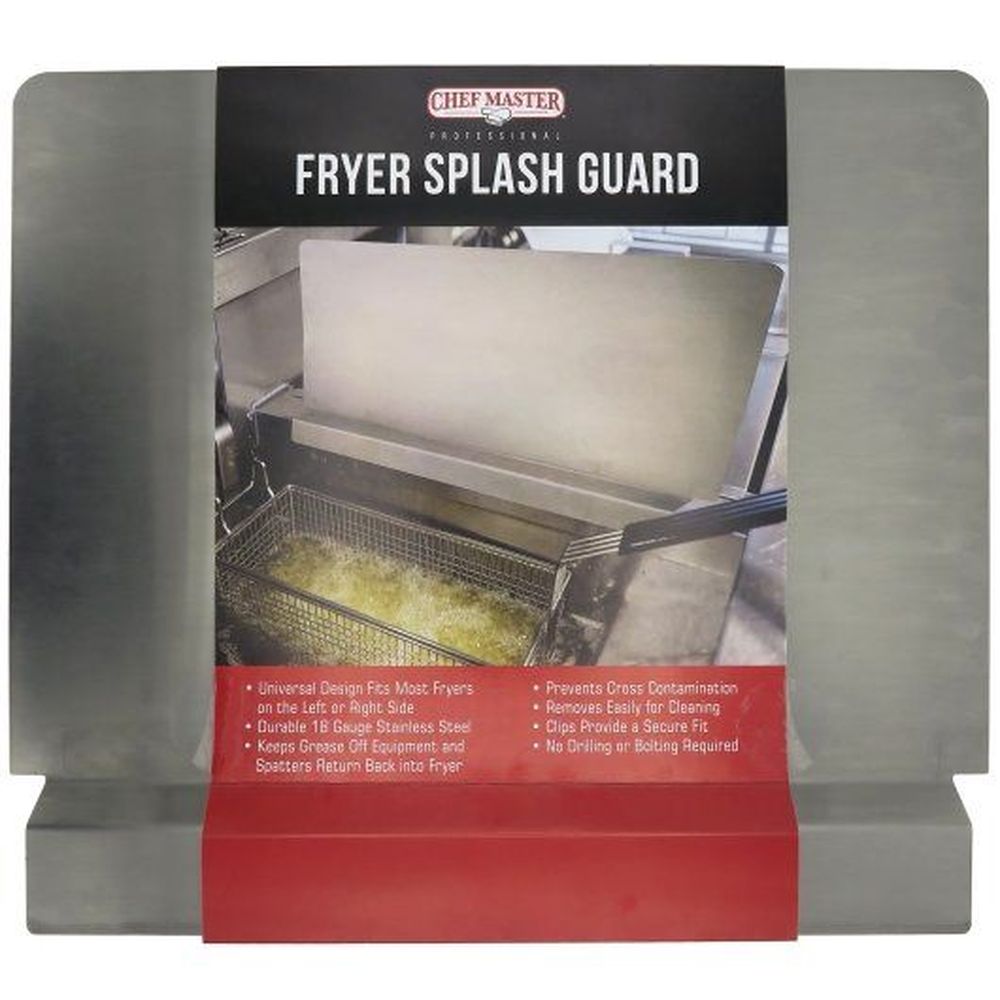 Chef-master Stainless Steel Fryer Splash Guard -- 2 Per Case