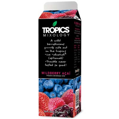 Tropics Wildberry Acai Drink Mix, 32 Fluid Ounce -- 12 Per Case