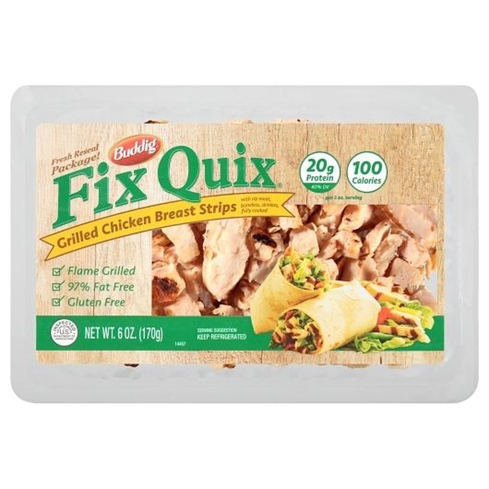 Fix Quix Grilled Chicken Breast Strips - Tray