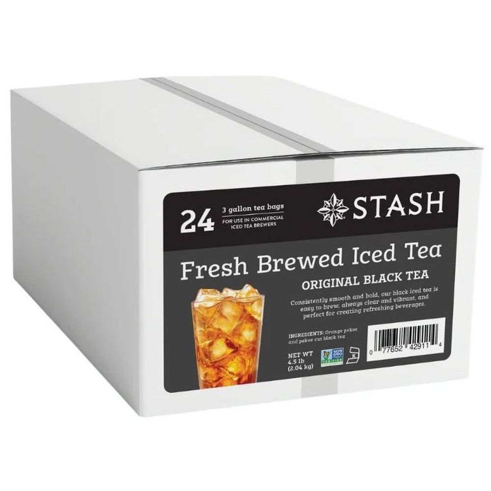 Stash Original Black Fresh Brewed Iced Tea, 3 Gallon Tea Bag -- 24 Per Case