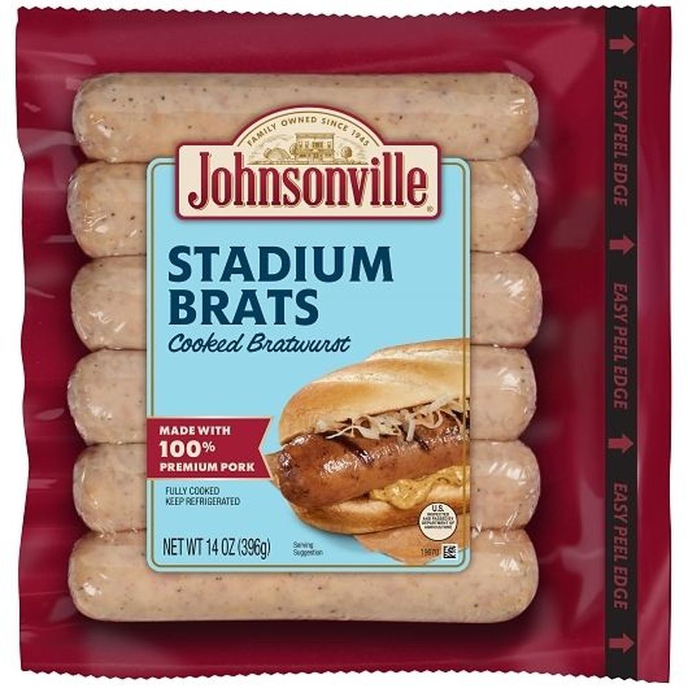 Johnsonville Sausage Fully Cooked Stadium Brat, 6 Count -- 10 Per Case