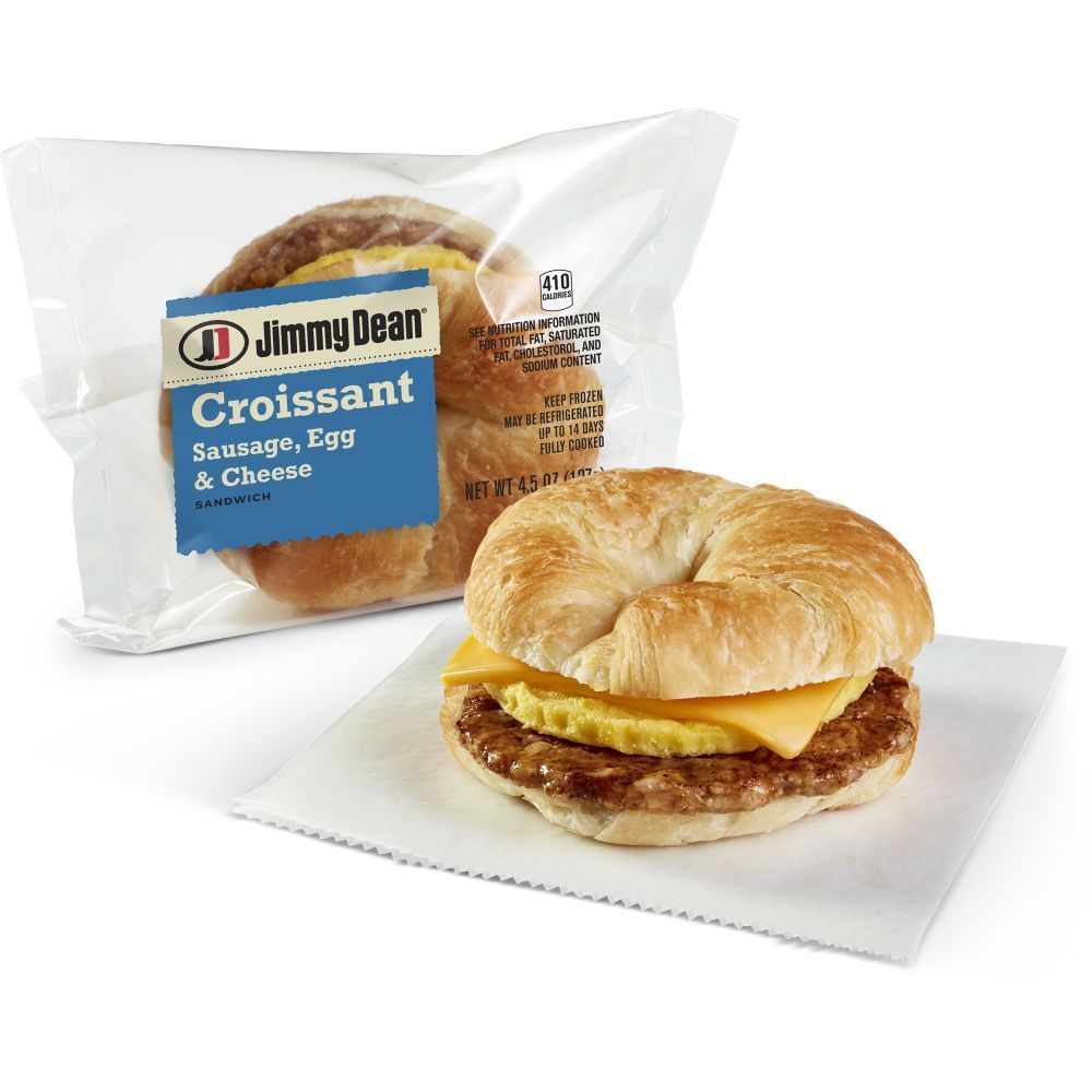 Jimmy Dean Sausage, Egg and Cheese Croissant Sandwiches, 4.5 Ounce -- 24 per case.
