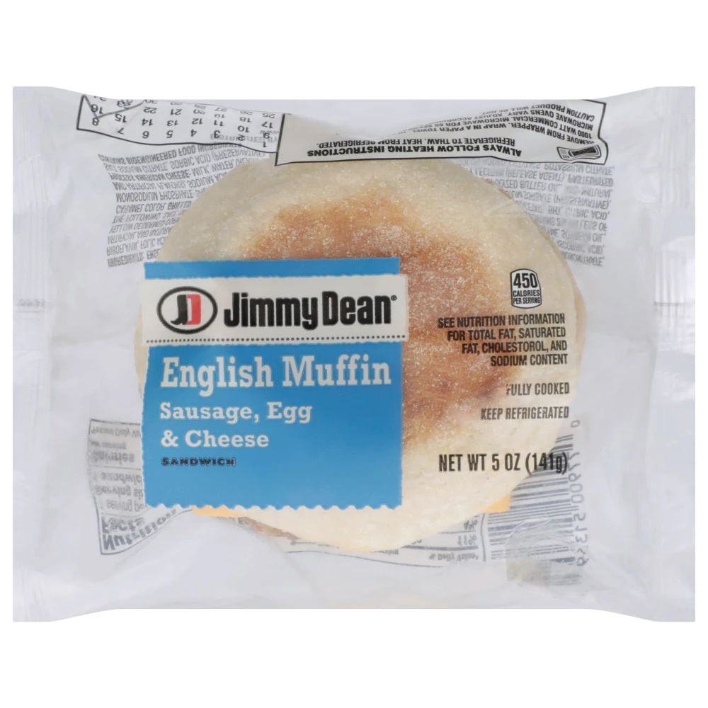 Jimmy Dean Muffin And Sausage Egg With Cheese Sandwich, 5 Ounce -- 12 Per Case