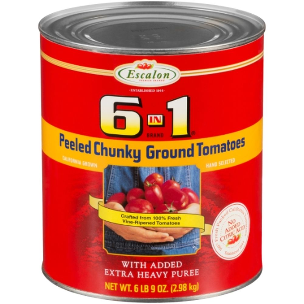 6 In 1 Peeled Chunky Tomatoes With Heavy Puree, 6.563 Pound -- 6 Per Case