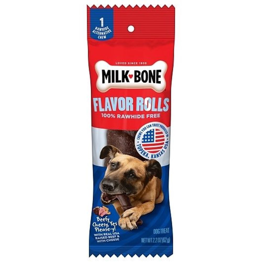 Milk Bone Flavor Rolls Beef And Cheese Dog Treats, 2.2 Ounce -- 15 Per Case