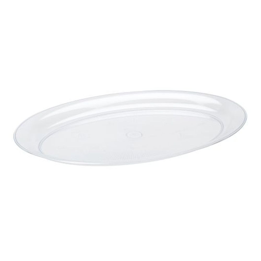 Fineline Settings Platter Pleasers Polystyrene 16 X 11 Inch Rigid Clear Oval Platter, 25 Count