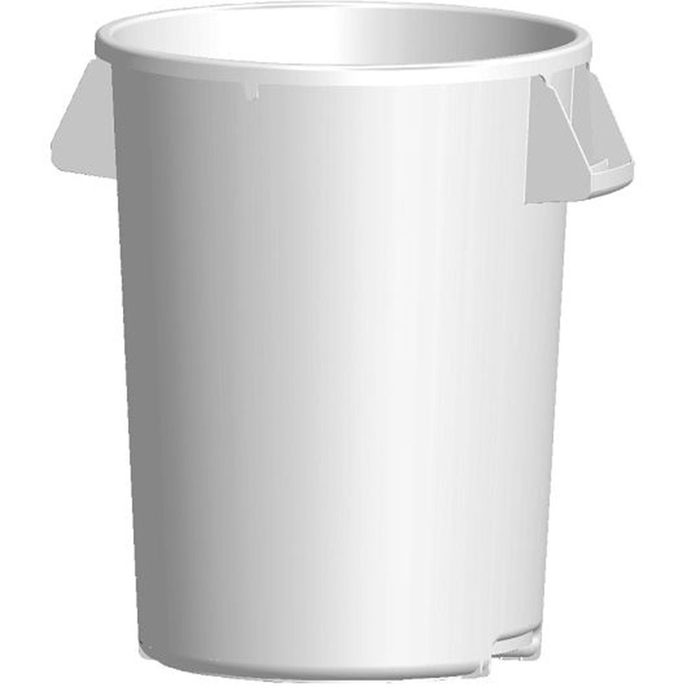 Carlisle Sparta Bronco White Round Waste Bin Trash Container, 55 Gallon Capacity -- 2 Per Case