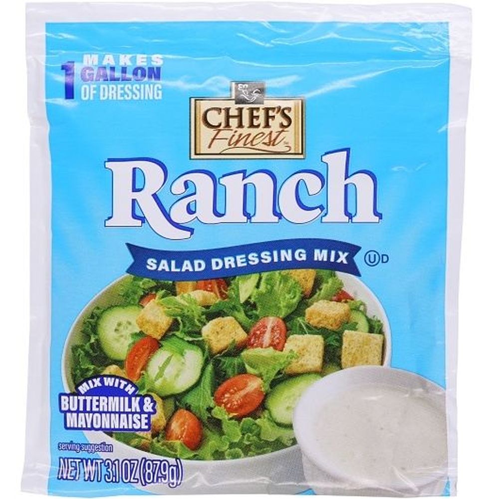 Chef's Finest No Msg Dry Ranch Salad Dressing Mix, 3.1 Ounce -- 18 Per Case