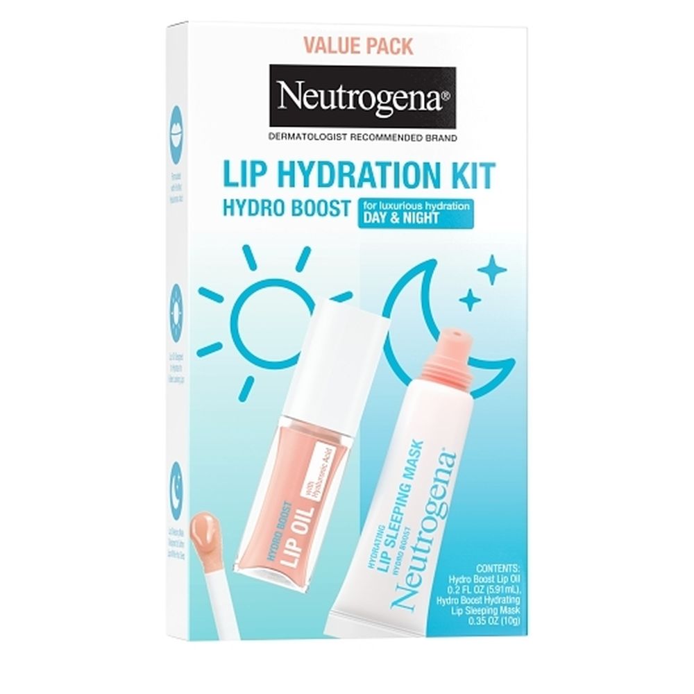 Neutrogena Lip Sleep Mask And Lip Plump Oil - Gift Set -- 12 Per Case