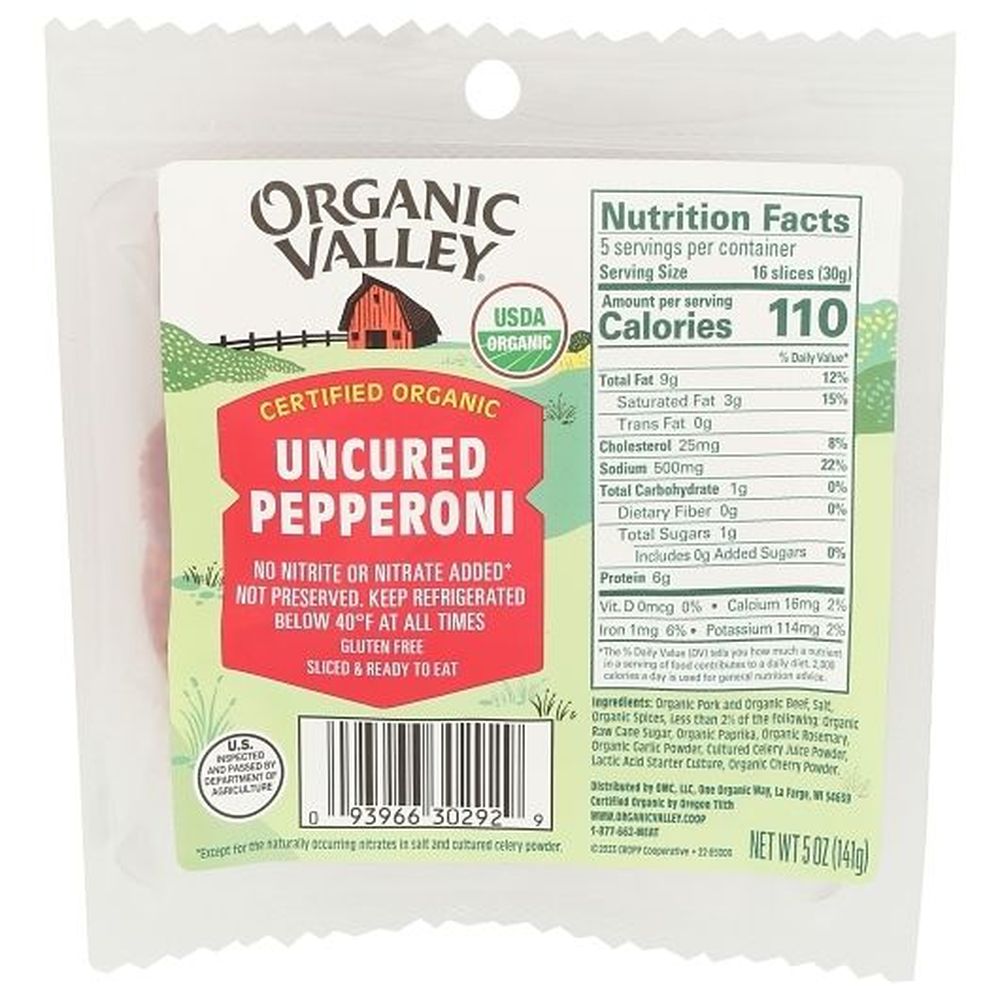 Organic Uncured Pepperoni Slices