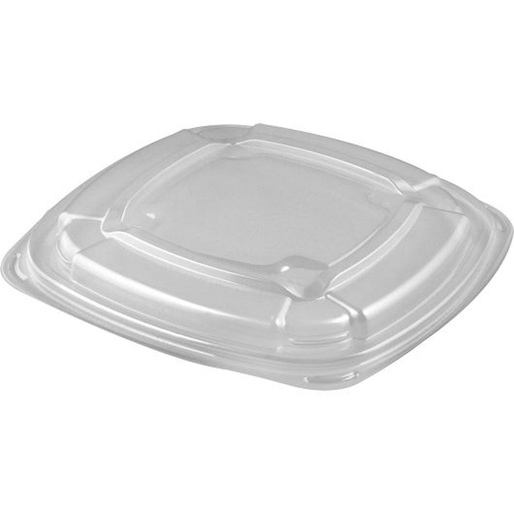 Forum Pro 9 inch Square Polypropylene Low Dome Anti-Fog Lid with Four Vents