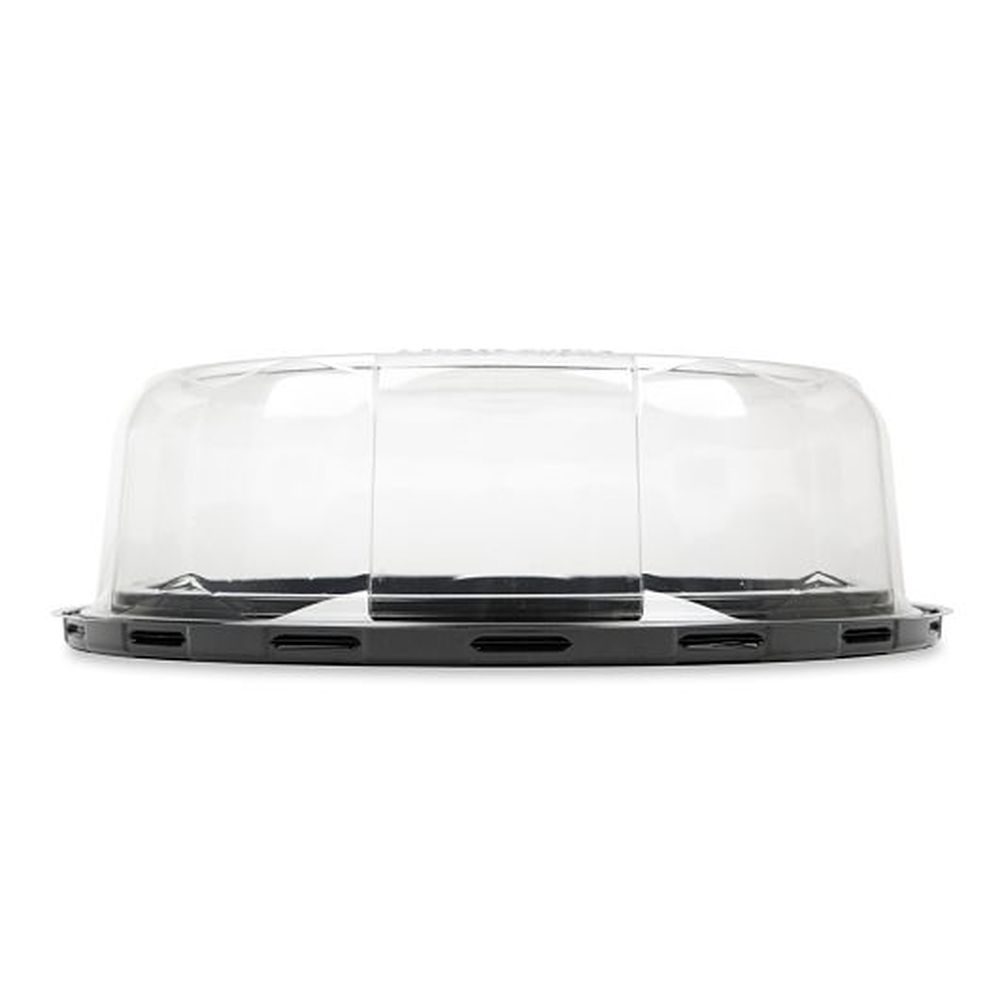 D&w Fine Pack Pet 12.25 X 3.55 Inch Black Cake Base With Clear Low Scalloped Dome, 30 Count -- 2 Per Case