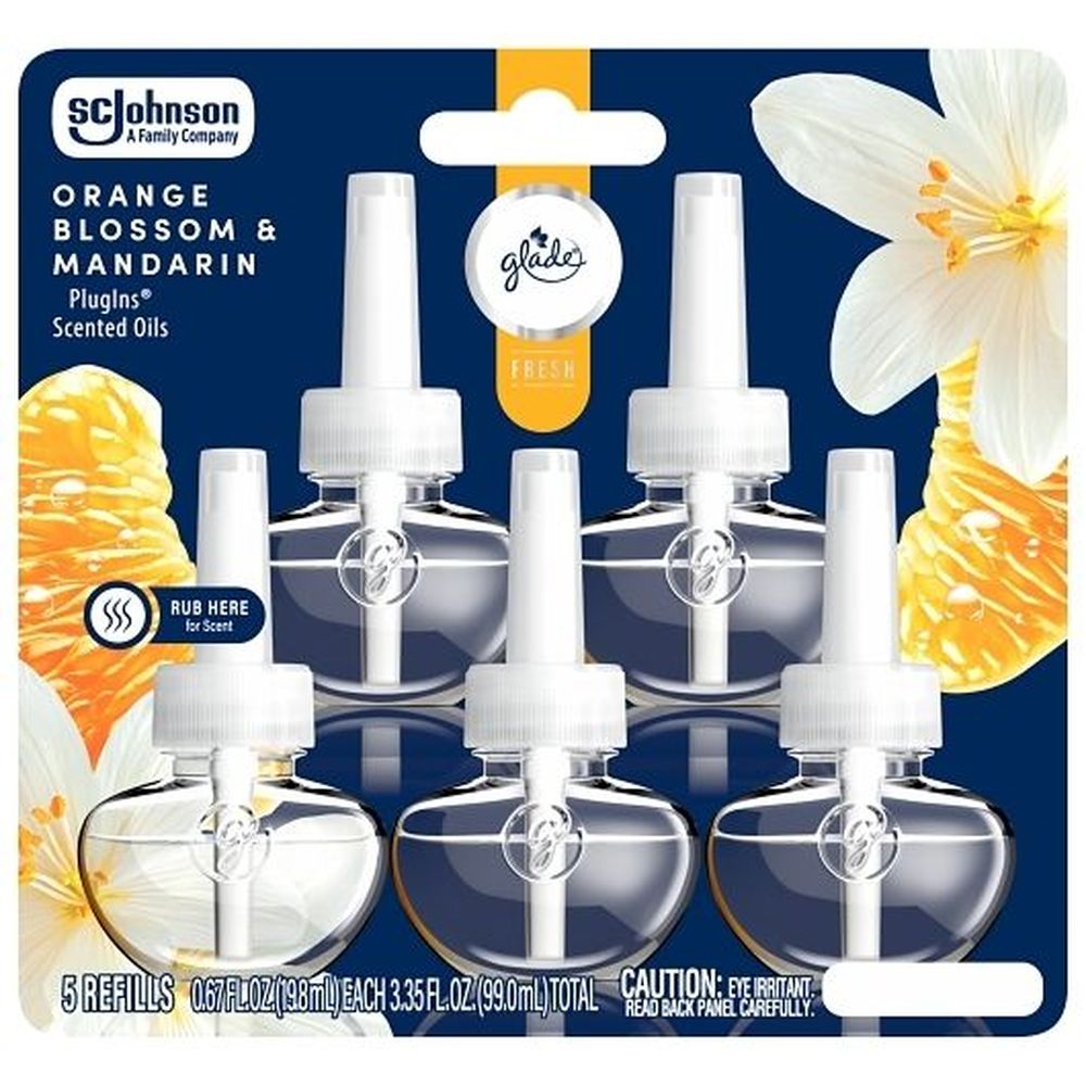 Glade Orange Blossom And Mandarin Plugins Scented Oil Refill, 3.35 Ounce -- 5 Per Case