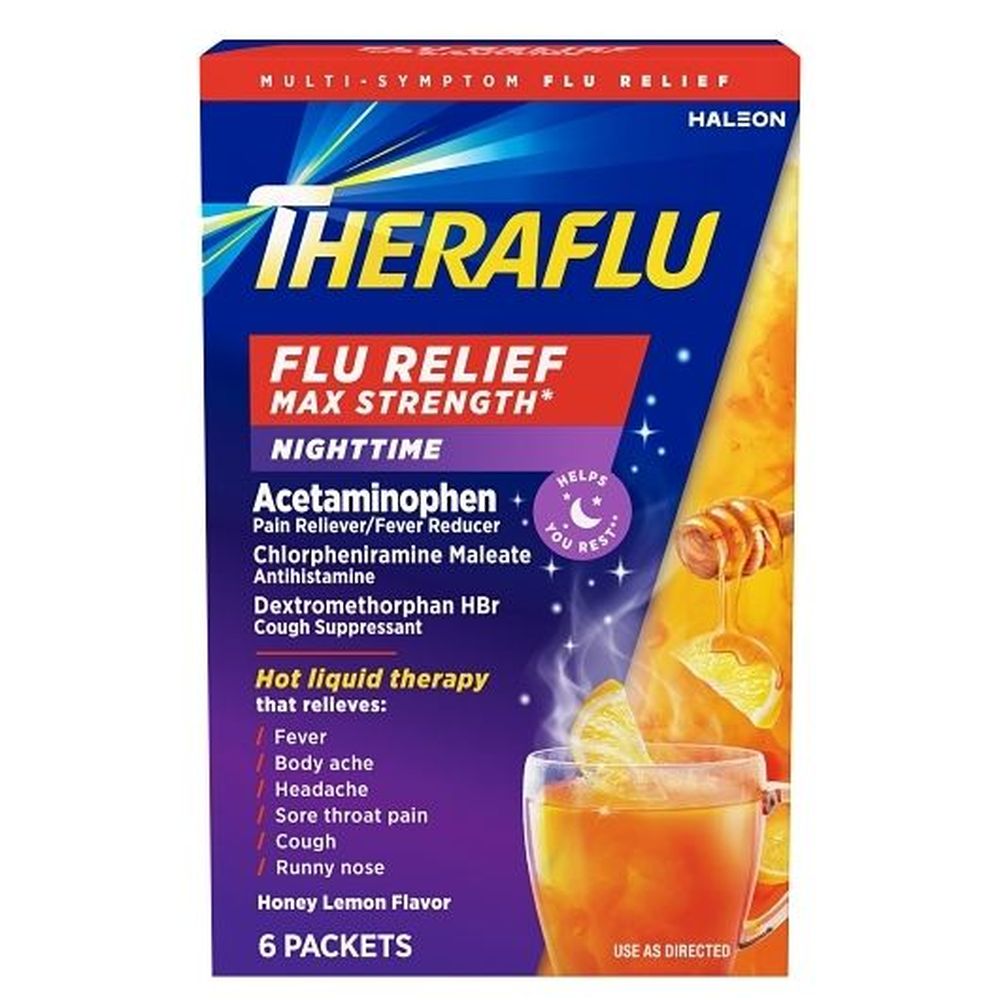 Theraflu Max Strength Honey Lemon Flavor Flu Relief Liquid, 6 Count -- 24 Per Case
