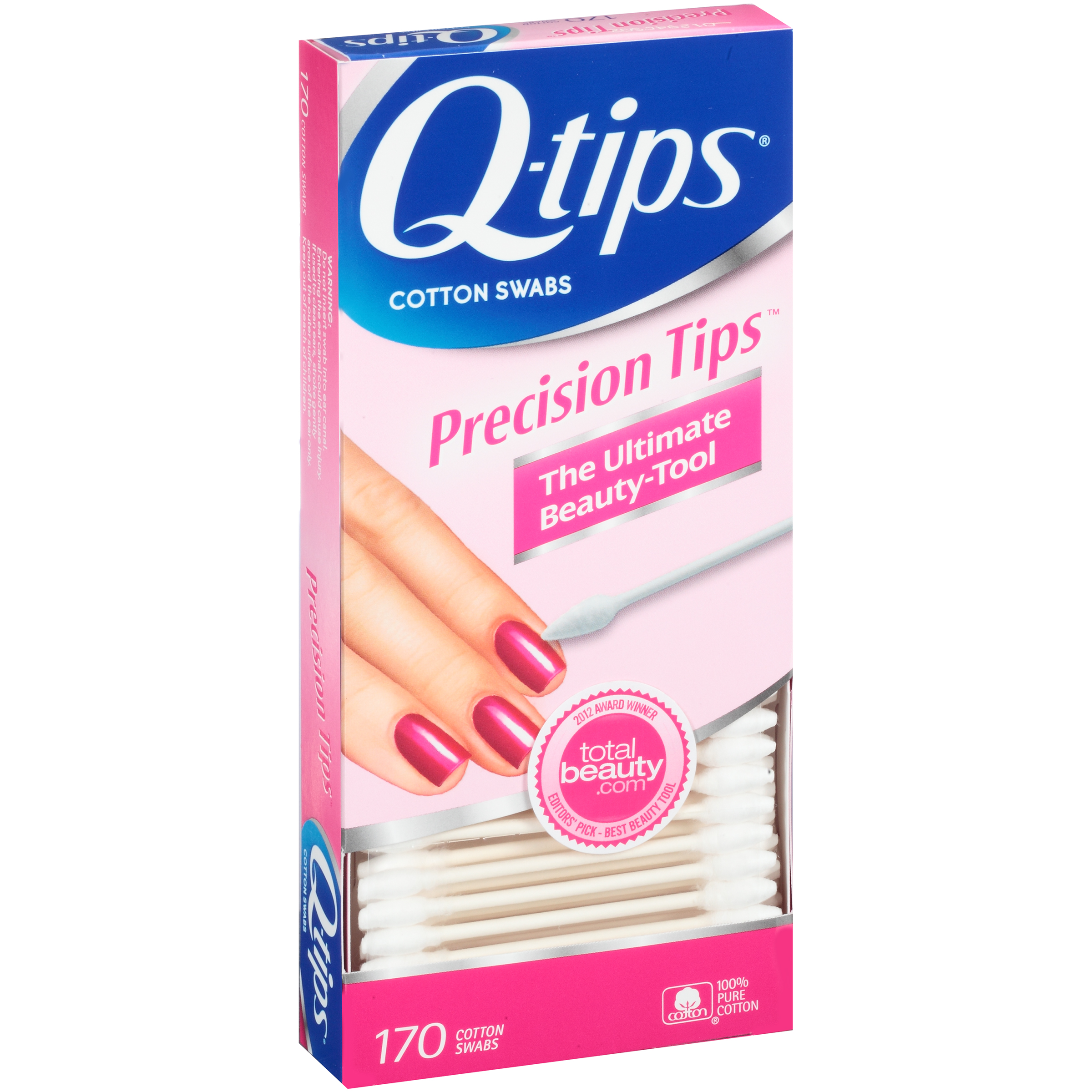Q-tips Precision Tips Cotton Swabs, 170 Count -- 24 Per Case