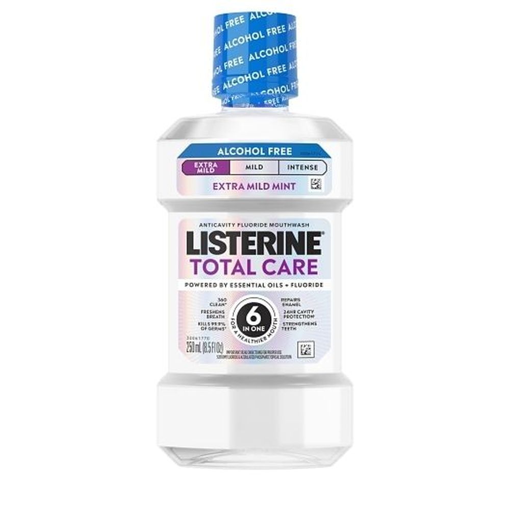 Listerine Total Care Alcohol Free Extra Mild Mint Mouthwash, 250 Milliliter -- 6 Per Case