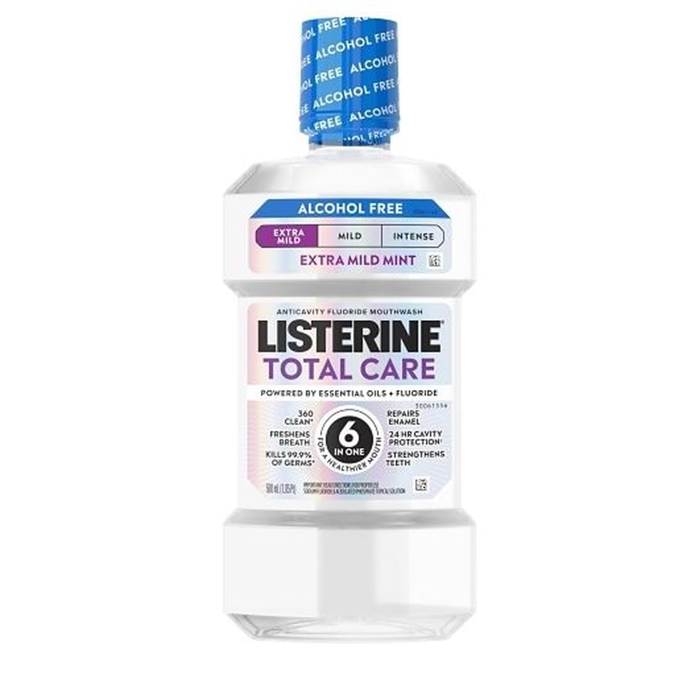 Listerine Total Care Alcohol Free Extra Mild Mint Mouthwash, 500 Milliliter -- 6 Per Case
