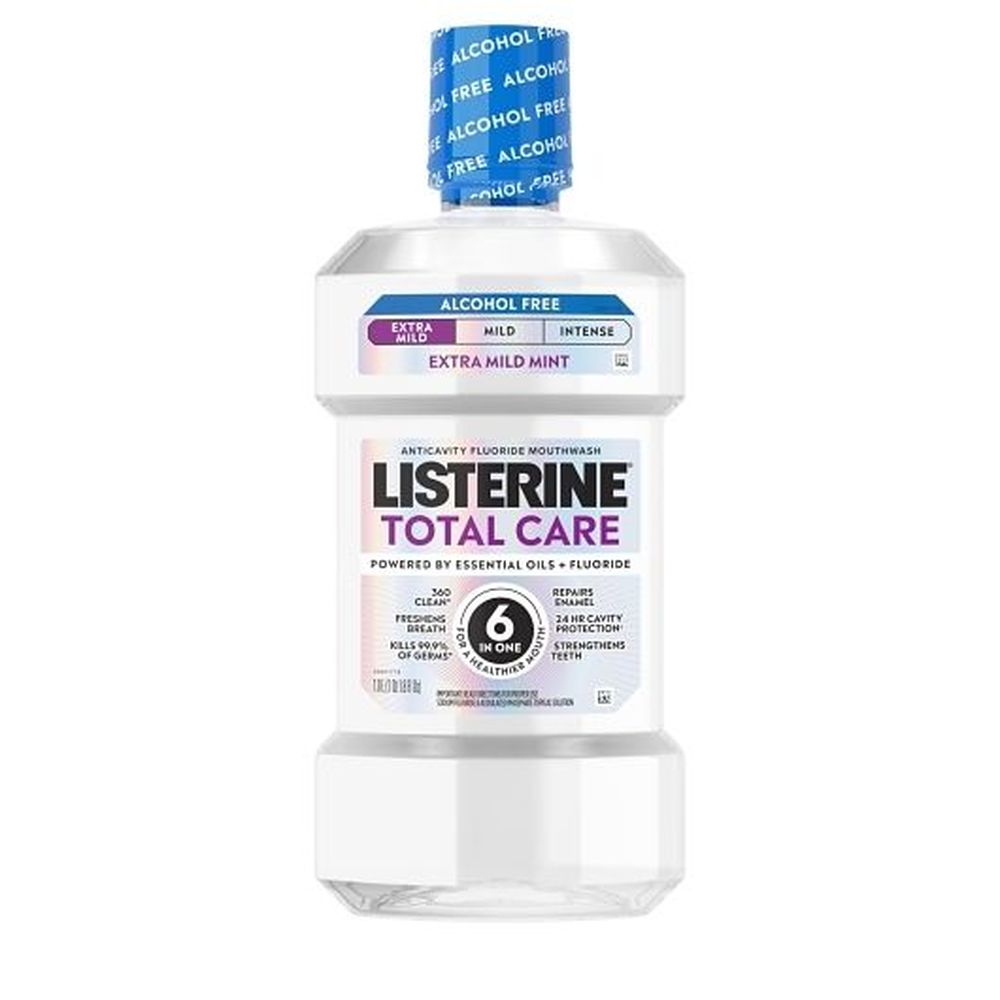 Listerine Total Care Alcohol Free Extra Mild Mint Mouthwash, 1 Liter -- 6 Per Case