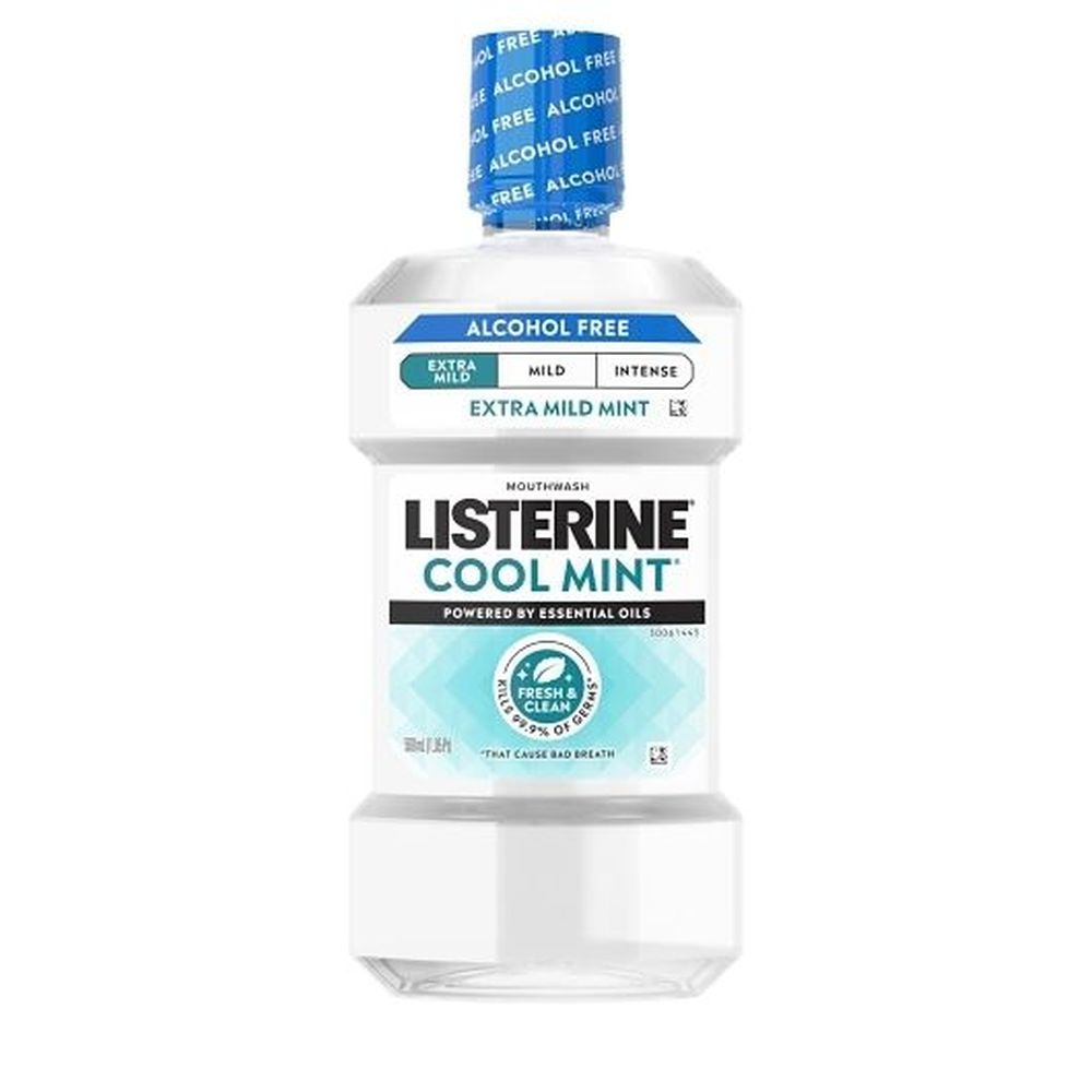 Listerine Alcohol Free Extra Mild Cool Mint Mouthwash, 500 Milliliter -- 6 Per Case