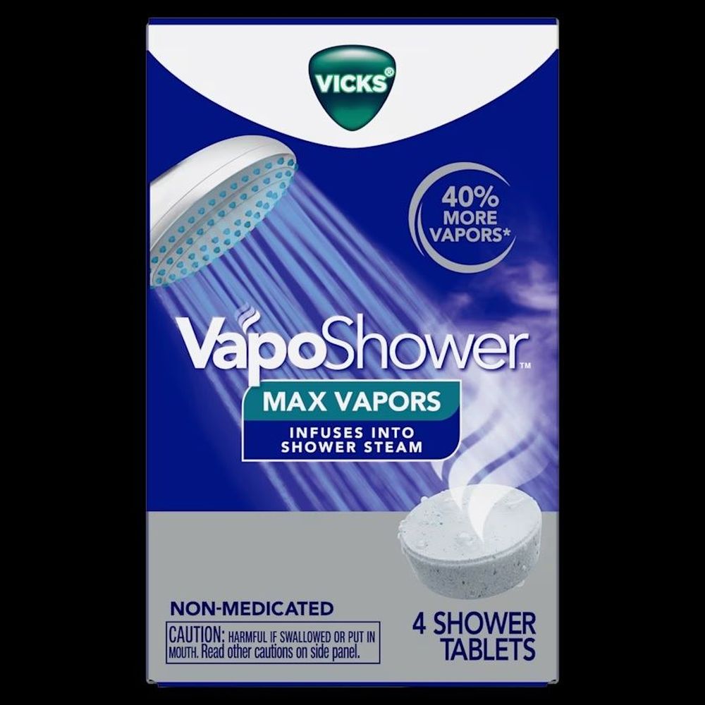 Vicks Vaposhower Max Non-medicated Shower Tablets, 4 Count -- 24 Per Case