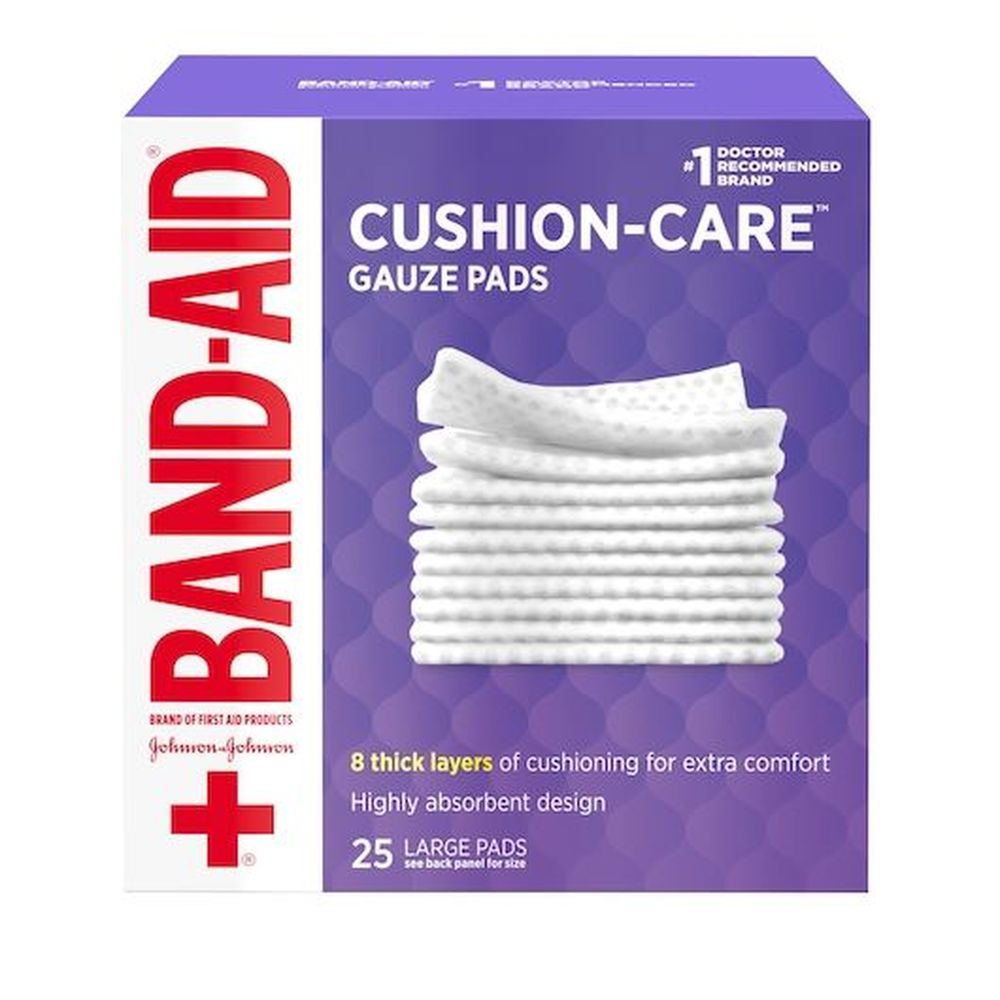 Band-aid 4 X 4 Inch Cushion-care Large Gauze Pad, 25 Count -- 24 Per Case