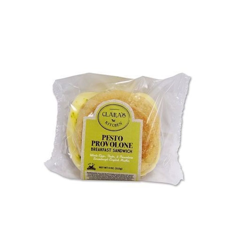 Claras Kitchen Sándwich De Desayuno Con Pesto Y Provolone, 12 Unidades