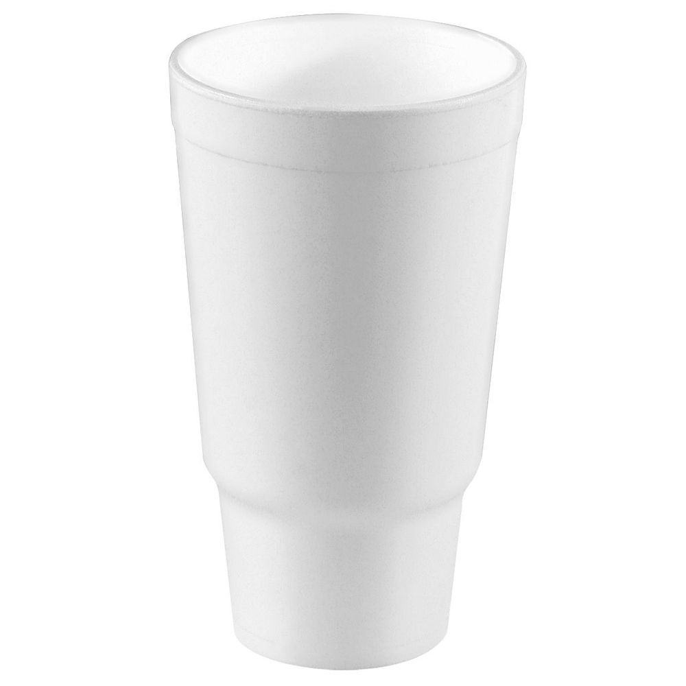 Convermex White Polystyrene Foam Pedestal Tall Car Cup, 32 Ounce Capacity -- 400 Per Case
