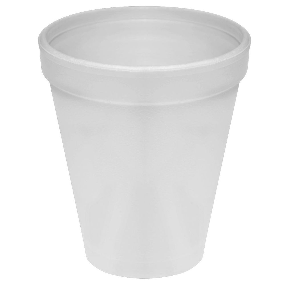 Convermex White Polystyrene Foam Cup, 6 Ounce Capacity -- 1000 Per Case