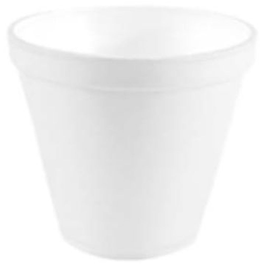 Convermex White Polystyrene Foam Squat Food Container, 16 Ounce Capacity -- 500 Per Case