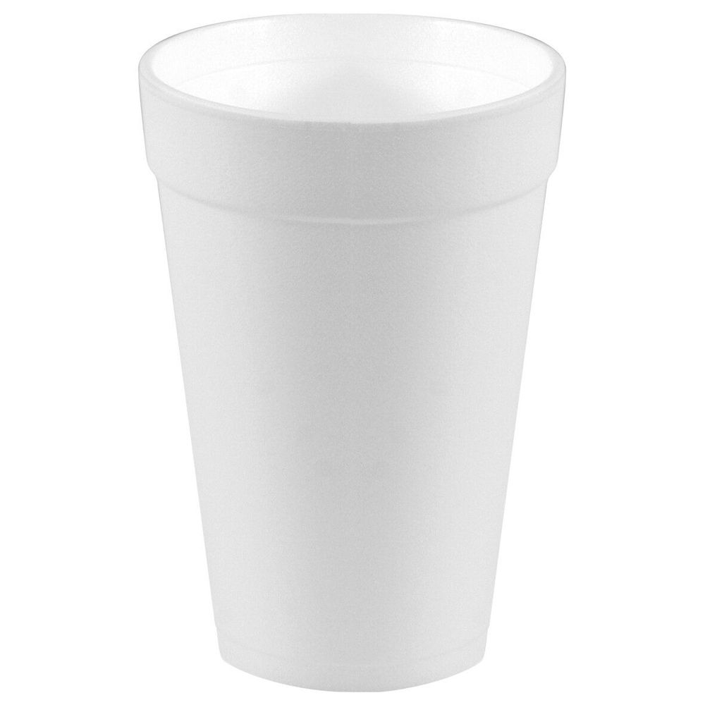 Convermex White Polystyrene Foam Cup, 16 Ounce Capacity -- 500 Per Case