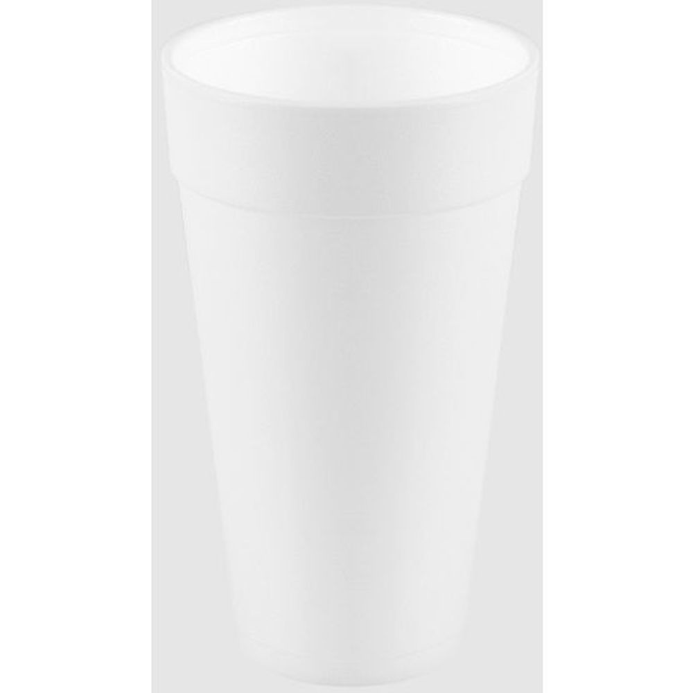 Convermex White Polystyrene Foam Cup, 20 Ounce Capacity -- 500 Per Case