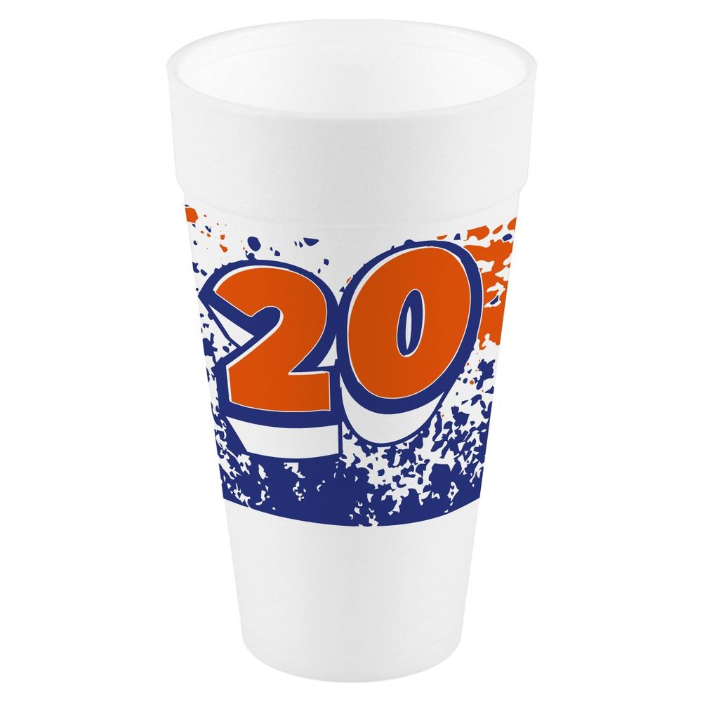 Convermex Rovial White Polystyrene Stock Print Foam Cup, 20 Ounce Capacity -- 500 Per Case