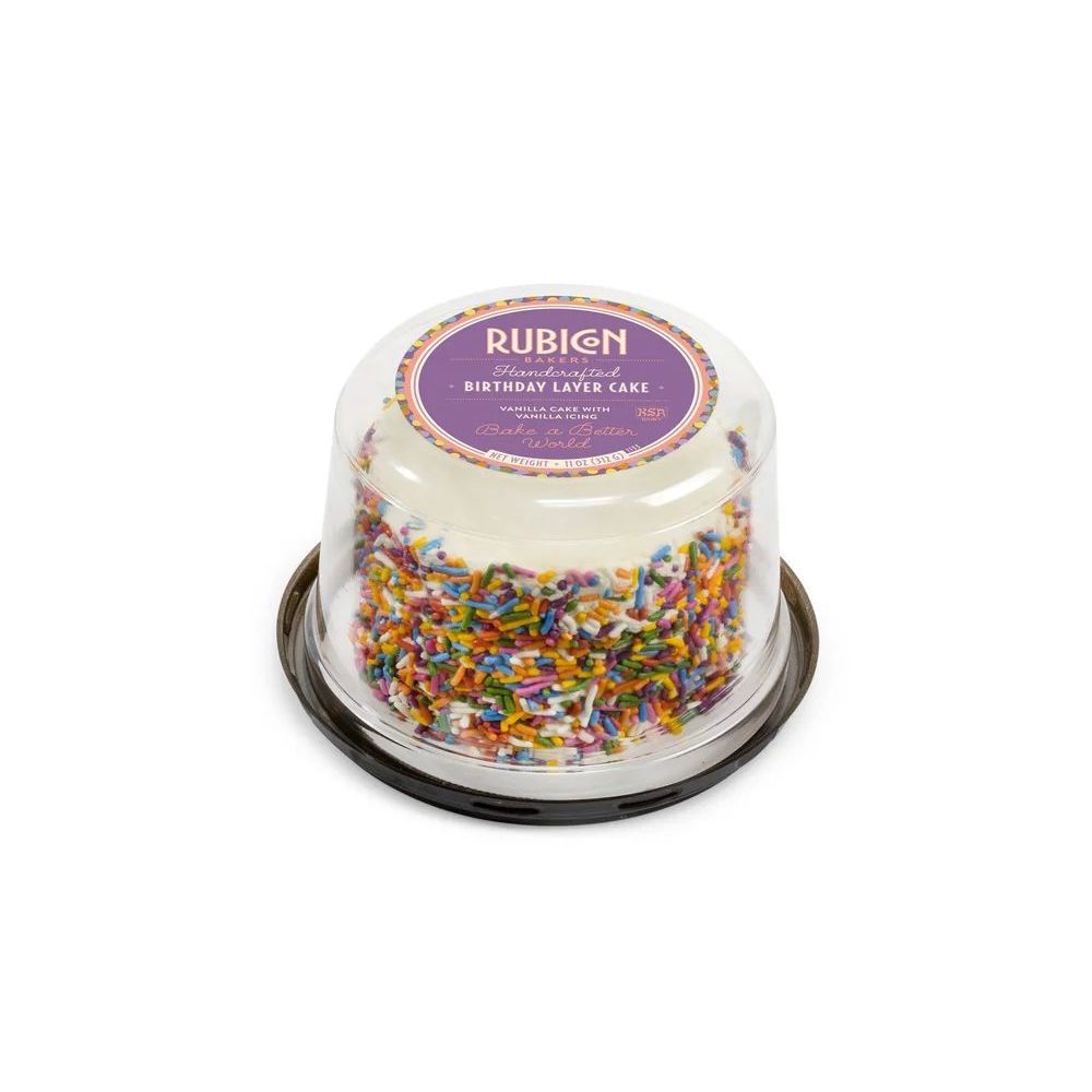 Rubicon Bakers 4 Inch Handcrafted Birthday Layer Cake, 11 Ounce -- 12 Per Case